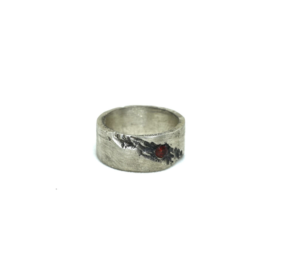 Raw Garnet Band Ring