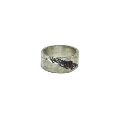Raw Garnet Band Ring